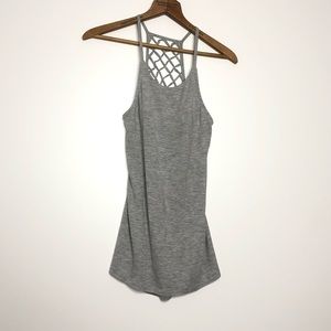 Naked Zebra Cut Out Caged Tank Top Gray M